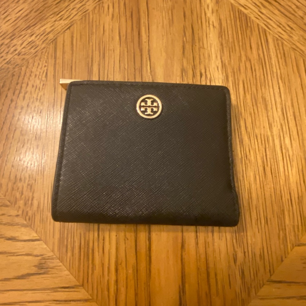 Tory Burch Robinson mini wallet Black Leather